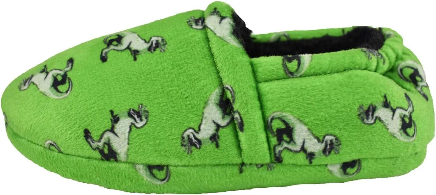 Kids Big Boys Warm Slippers with Soft Memory Foam Indoor Anti-Slip Cute Dinosaur Slippers
