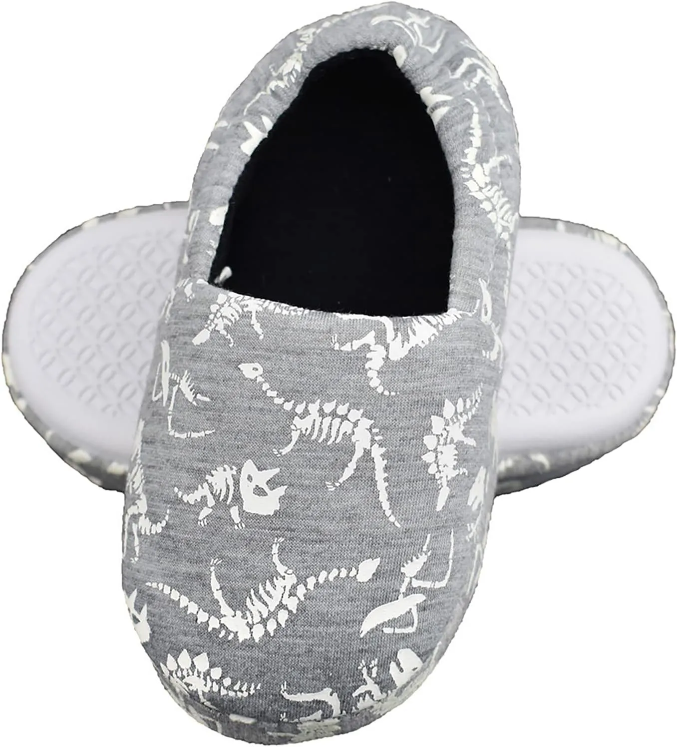 Kids Big Boys Warm Slippers with Soft Memory Foam Indoor Anti-Slip Cute Dinosaur Slippers
