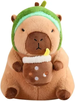 Kids' Plush Toy Pillows Capybara Plushie Soft Stuffed Animal 11.8in (Green)