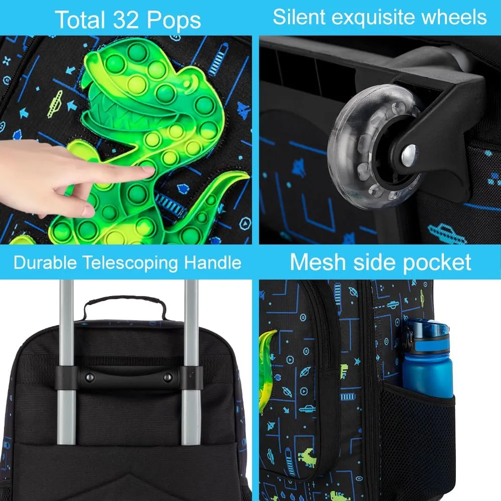 Kids Suitcase with Wheels for Girls and Boys, Rolling Carry on Luggage for Toddler Children