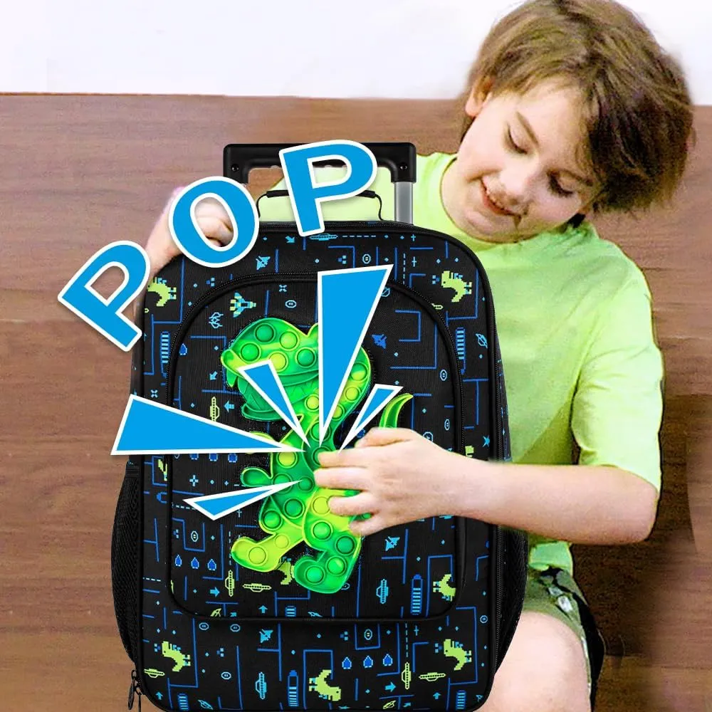 Kids Suitcase with Wheels for Girls and Boys, Rolling Carry on Luggage for Toddler Children