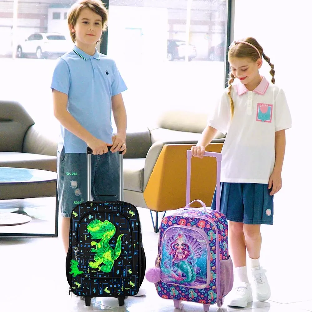Kids Suitcase with Wheels for Girls and Boys, Rolling Carry on Luggage for Toddler Children