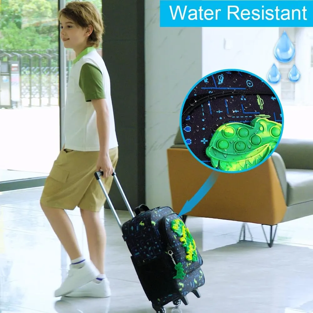 Kids Suitcase with Wheels for Girls and Boys, Rolling Carry on Luggage for Toddler Children