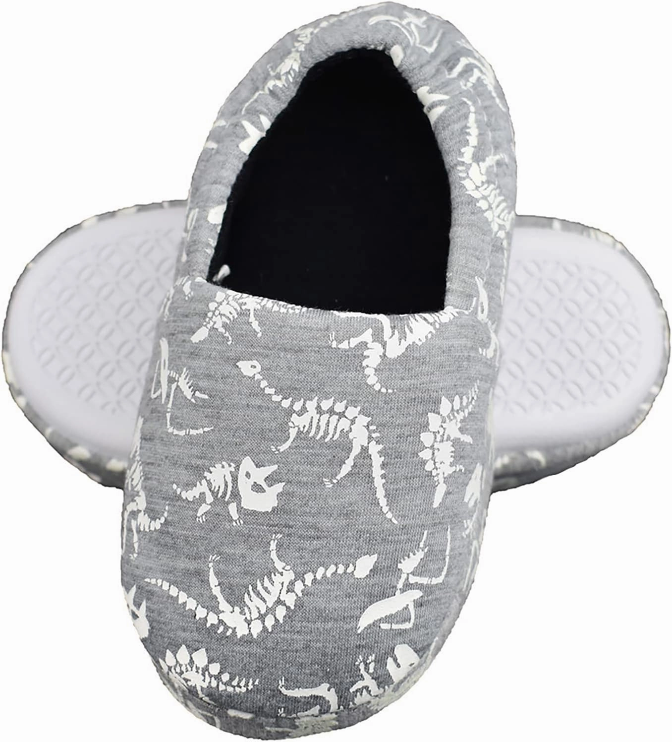 Kids Big Boys Warm Slippers with Soft Memory Foam Indoor Anti-Slip Cute Dinosaur Slippers