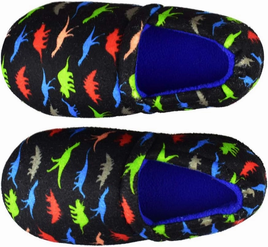 Kids Big Boys Warm Slippers with Soft Memory Foam Indoor Anti-Slip Cute Dinosaur Slippers