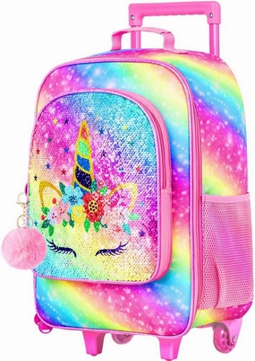 Kids Luggage for Boys and Girls, Cute Dinosaur Unicorn Rolling Wheels Suitcase for Toddler Children