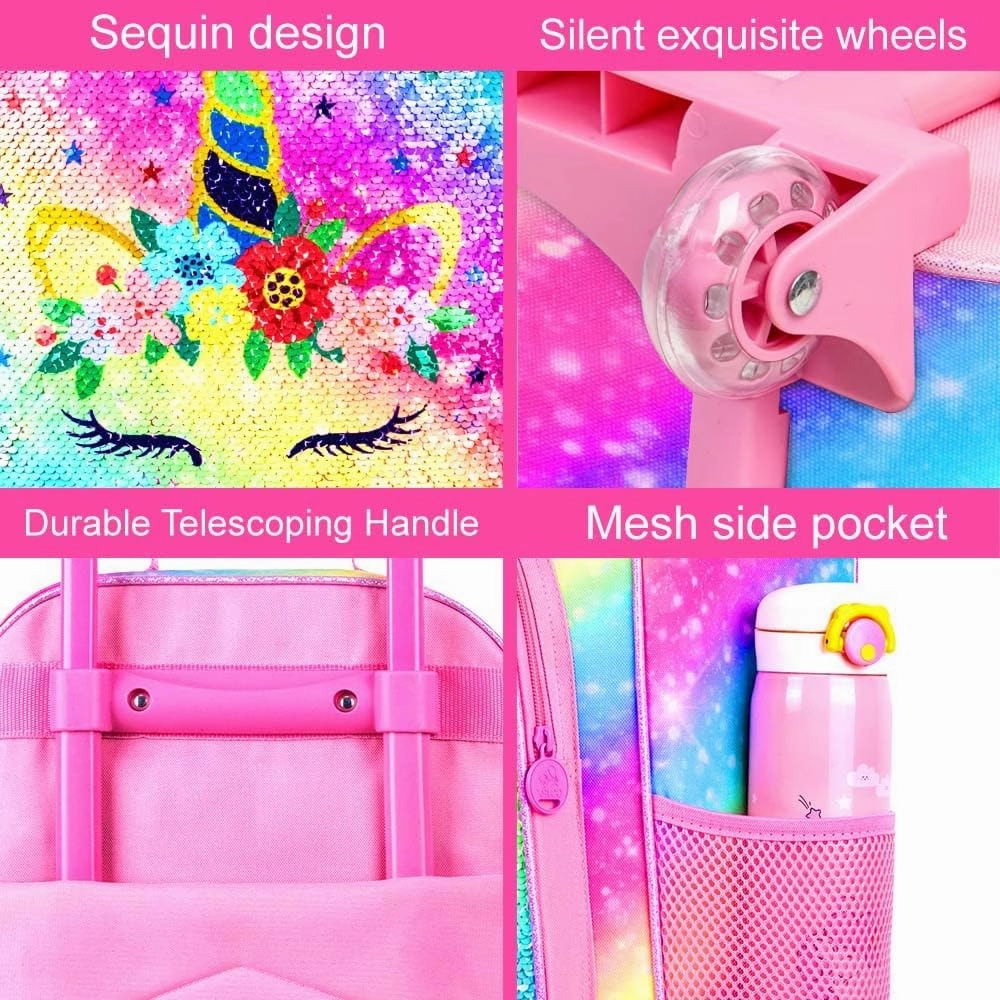 Kids Luggage for Boys and Girls, Cute Dinosaur Unicorn Rolling Wheels Suitcase for Toddler Children