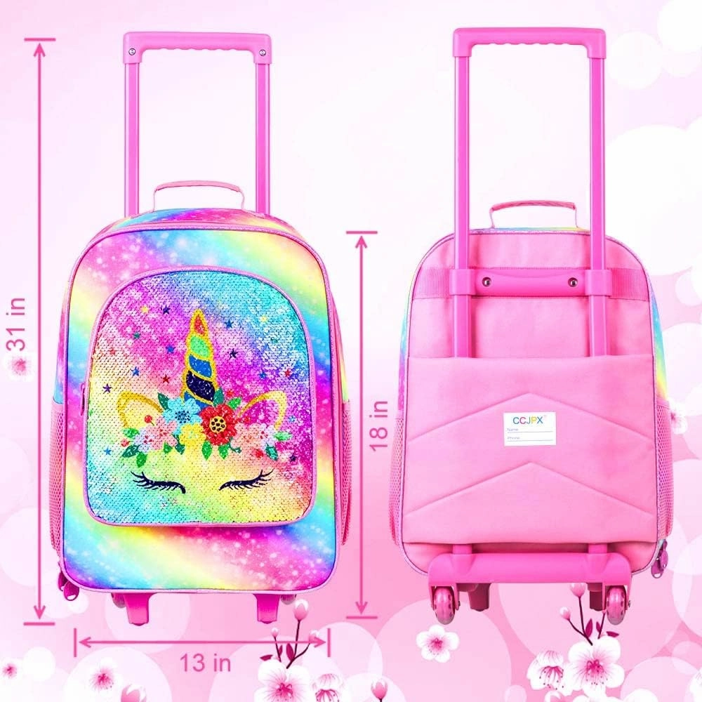 Kids Luggage for Boys and Girls, Cute Dinosaur Unicorn Rolling Wheels Suitcase for Toddler Children