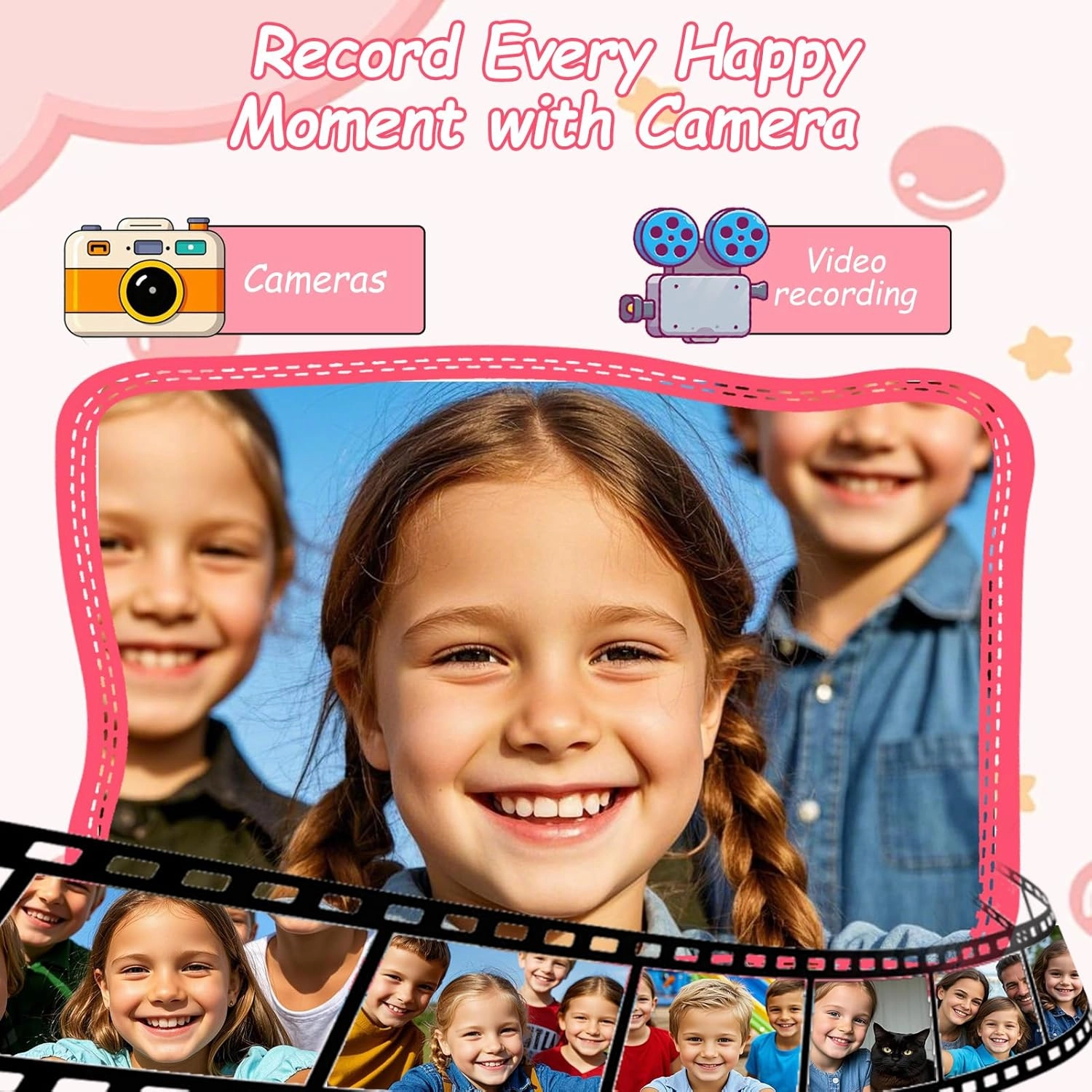 Kids Smart Phone Toys for Girls, 3.97" Touchscreen, Christmas Birthday Gifts for Kids Ages 3-12, Toddler Learning Cell Phone with Games & Dual Camera, Girls Toys for Age 3 4 5 6 7 8 9 Year Old