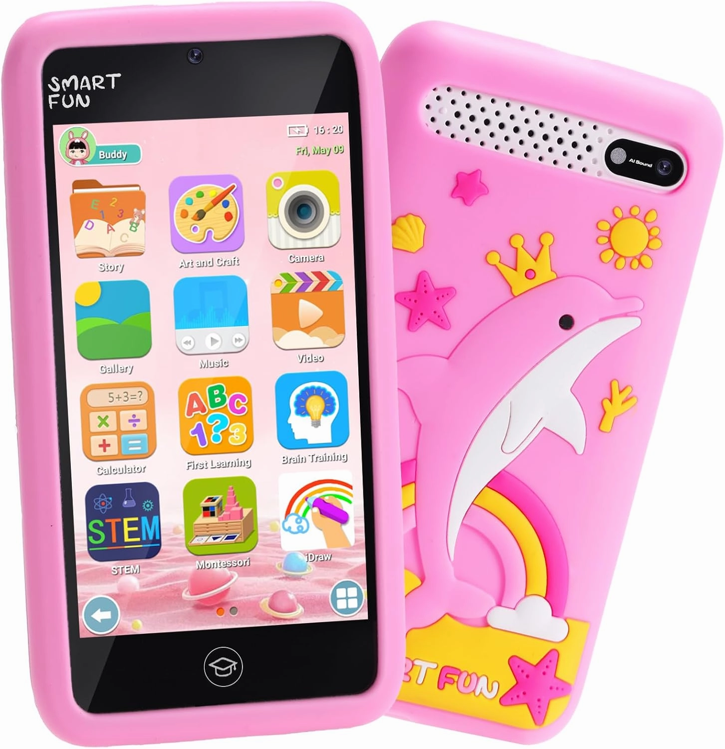 Kids Smart Phone Toys for Girls, 3.97" Touchscreen, Christmas Birthday Gifts for Kids Ages 3-12, Toddler Learning Cell Phone with Games & Dual Camera, Girls Toys for Age 3 4 5 6 7 8 9 Year Old
