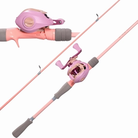 Kilitn Fishing Rod and Reel Combo, Pink Color Baitcasting Combo Baitcast Reel, 2-Piece Baitcaster Rod, Durable Fiberglass with Comfortable EVA Handle for Girl, Woman, or Beginner