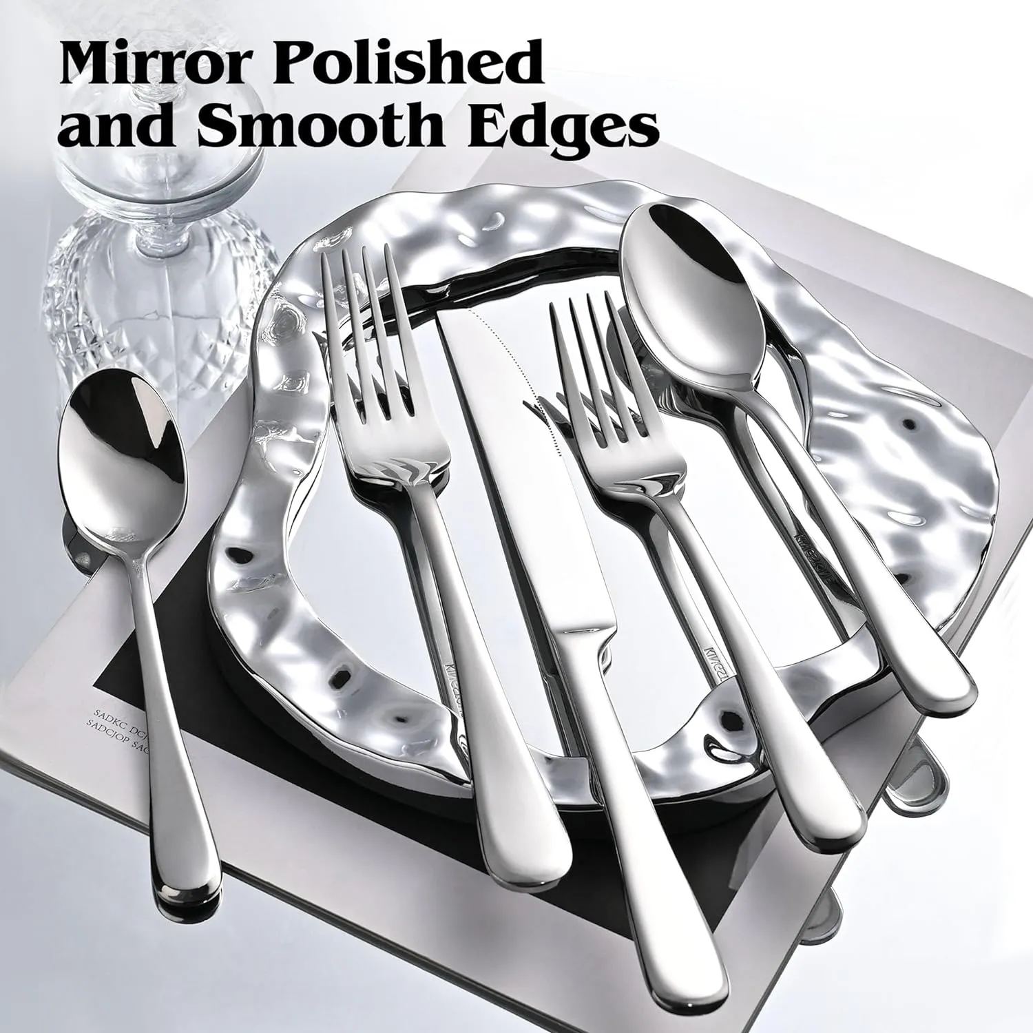 KINGSTONE 20 Pieces Silverware Set for 4, Premium Stainless Steel Flatware Set, Heavy Duty and Modern Design Cutlery Set, Mirror Polished, Dishwasher Safe