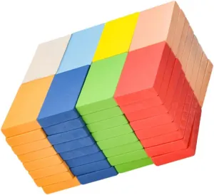 Kisangel 1 Set 80PCS Bright Color Domino Blocks for Fun Educational Game for Early Learning and Creative Play and Safe Building Blocks