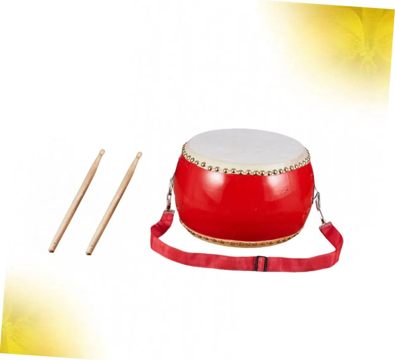 Kisangel Performance Drum Set for Boys and Girls Toddler Drum Toy Straps Sticks 23cm Develop Hand-eye Coordination