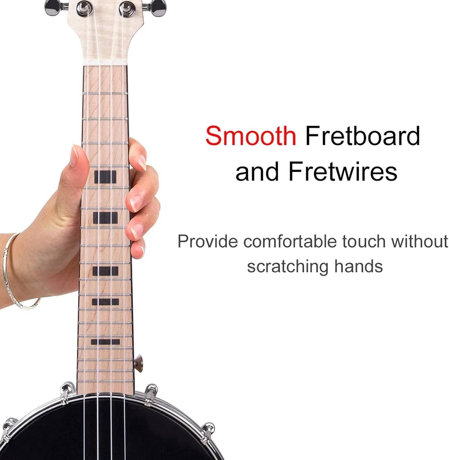 Kmise Banjolele Banjo Ukulele Concert Size 23 Inch with Bag Tuner Strap Strings Pickup Picks Ruler Wrench Bridge