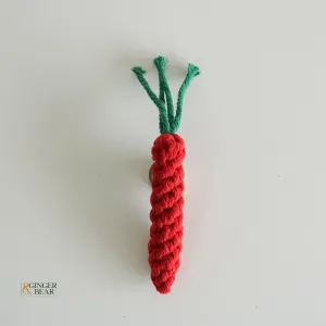 Knotty Interactive Upcycled Cotton Rope Dog Toy, Carrot