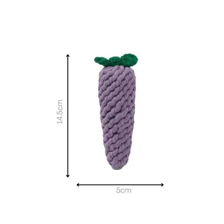 Knotty Interactive Upcycled Cotton Rope Dog Toy, Eggplant