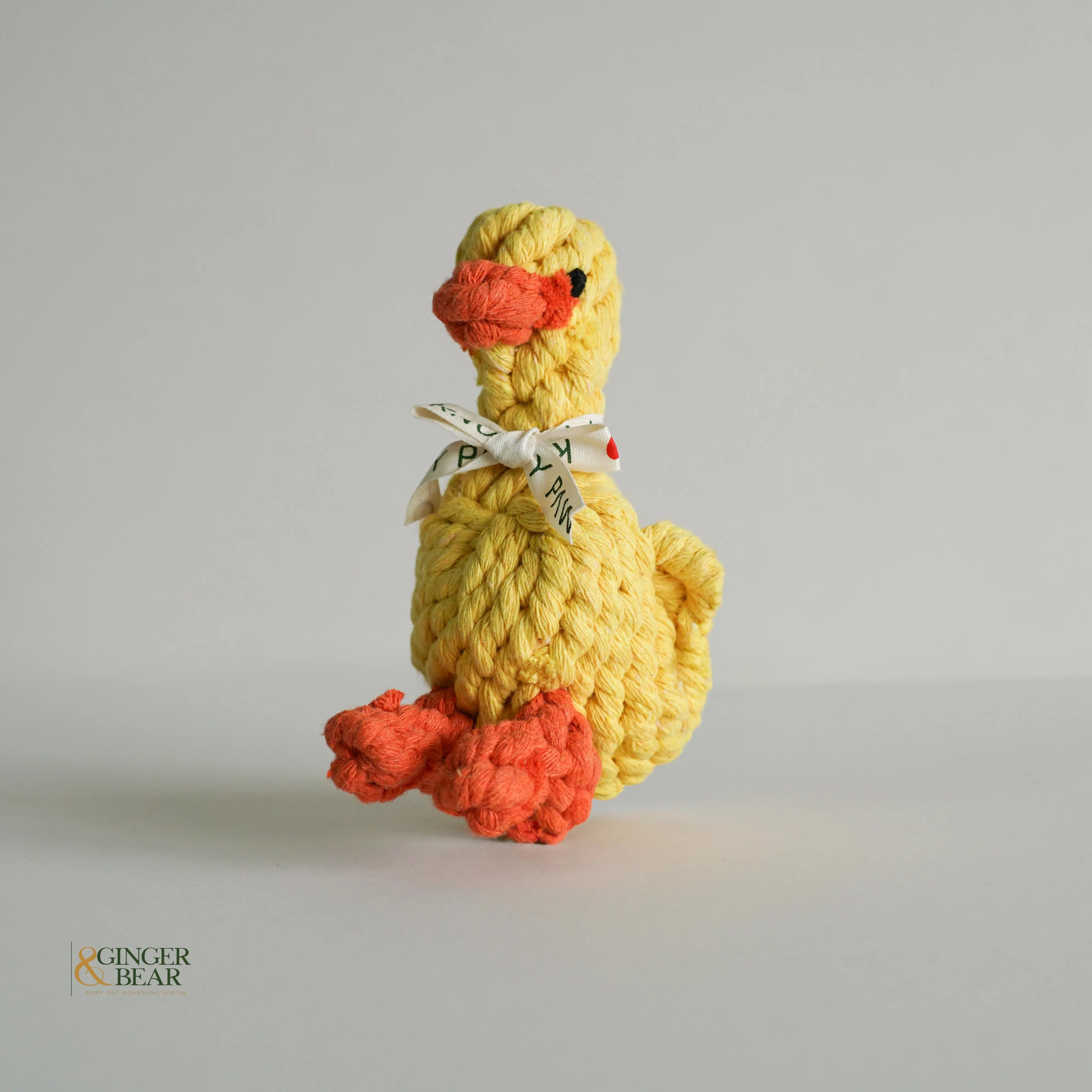 Knotty Interactive Upcycled Cotton Rope Dog Toy, Sunny the Yellow Duck