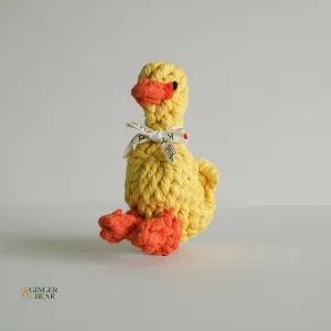 Knotty Interactive Upcycled Cotton Rope Dog Toy, Sunny the Yellow Duck