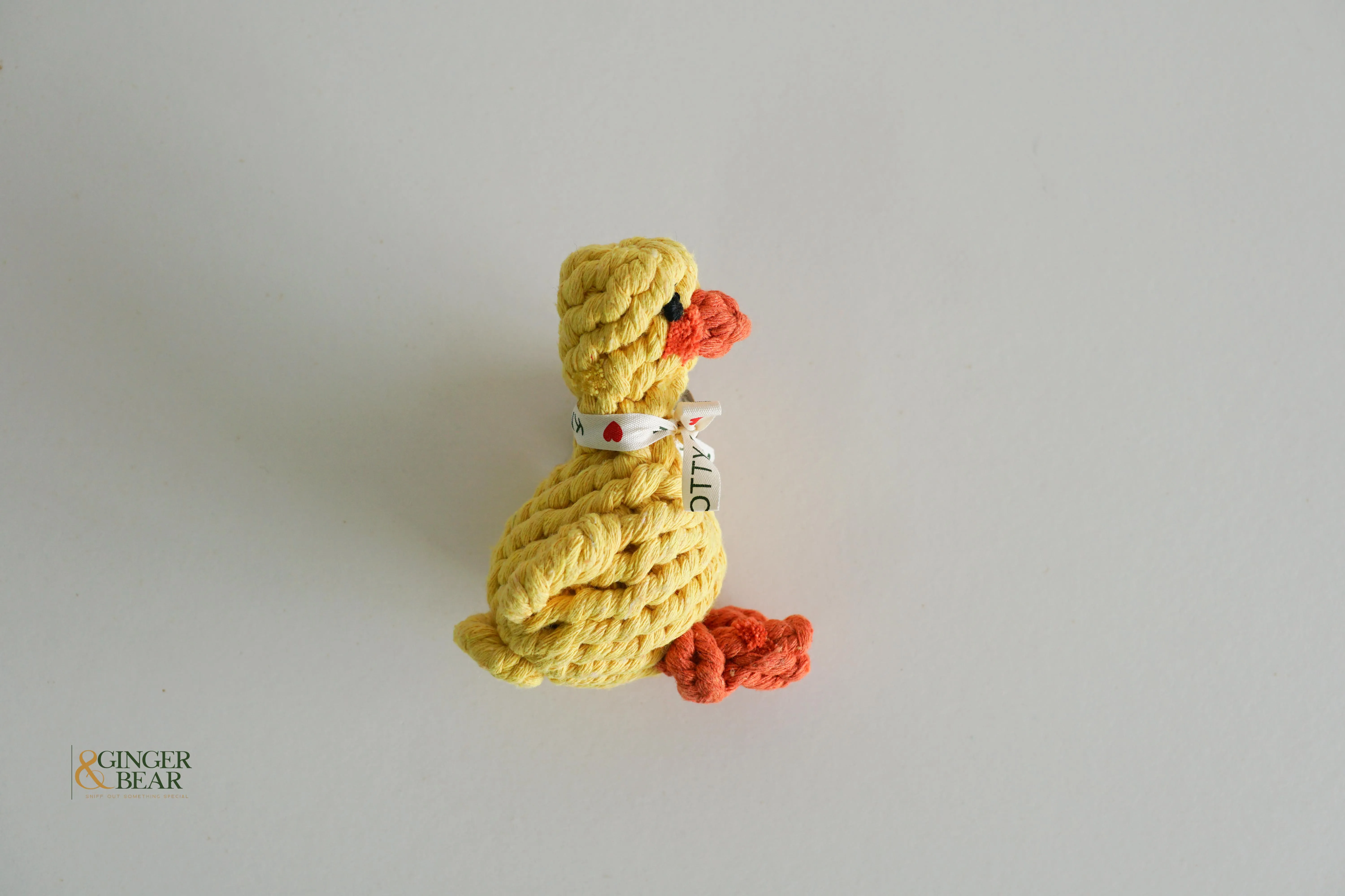 Knotty Interactive Upcycled Cotton Rope Dog Toy, Sunny the Yellow Duck