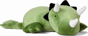 KOWSi® 1.4 LB Weighted Stuffed Triceratops Animals Plush - 16 Inch Squished Long Dinosaur Jumbo Pillow - Soft Green Dino Stuffed Animal Toy - Lumbar Back Cushion Soothing for Kids Adults (Triceratops)