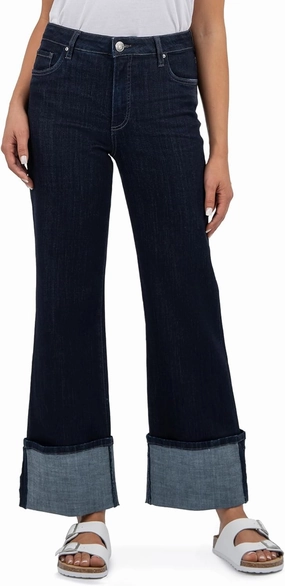 KUT from the Kloth Women's Charlotte High Rise Fab Ab Wide Leg-roll Up