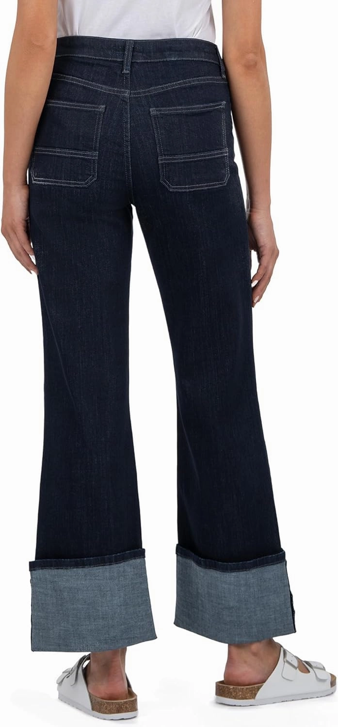 KUT from the Kloth Women's Charlotte High Rise Fab Ab Wide Leg-roll Up