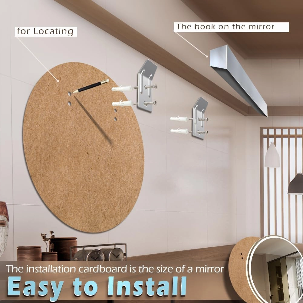 KWW 28 Inch Large Modern LED Round Bathroom Vanity Mirror, Color Temperature Adjustable, Anti-Fog Dimmable Lights, Easy to Install, Wall Mounted Makeup Mirror with Smart Touch Button