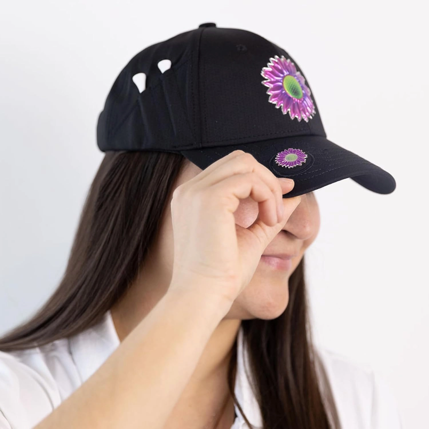 Ladies Adjustable Hats - Tee Holder with Tees & Bill Magnet with Ball Marker - 100% Custom Made