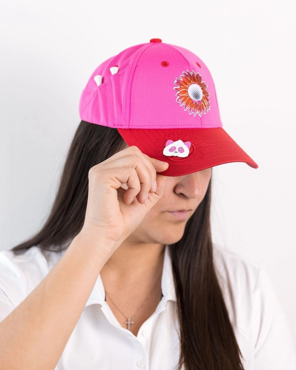 Ladies Adjustable Hats - Tee Holder with Tees & Bill Magnet with Ball Marker - 100% Custom Made