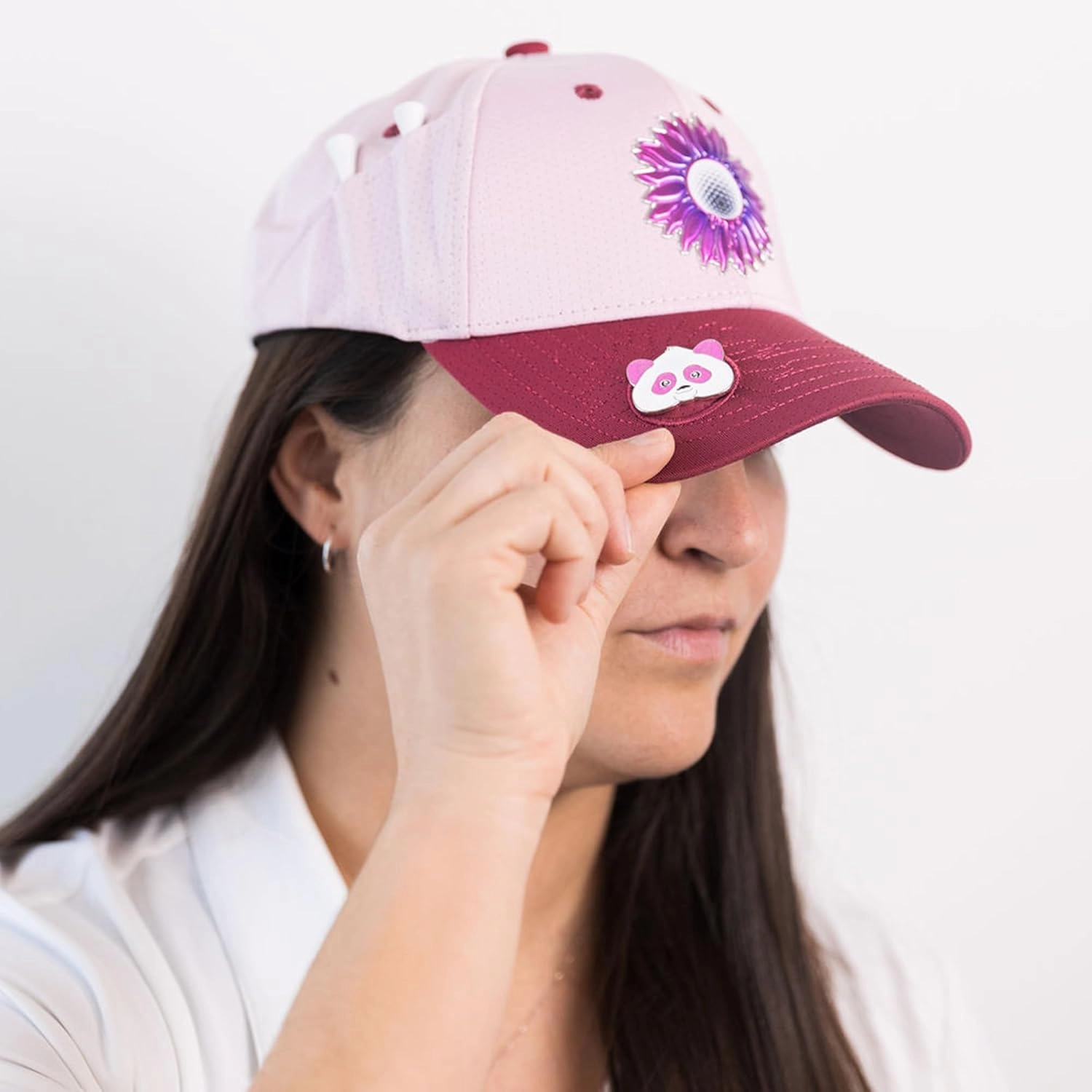 Ladies Adjustable Hats - Tee Holder with Tees & Bill Magnet with Ball Marker - 100% Custom Made