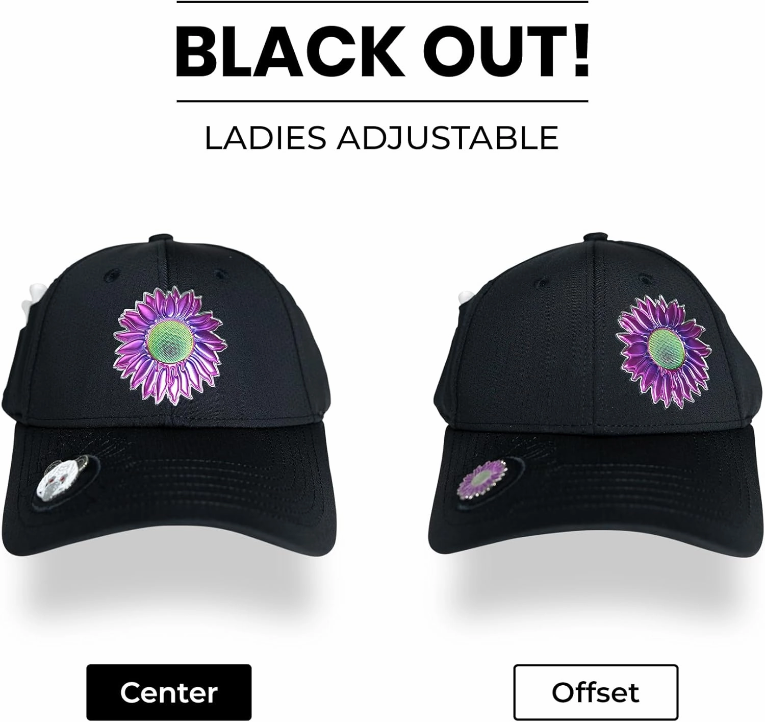 Ladies Adjustable Hats - Tee Holder with Tees & Bill Magnet with Ball Marker - 100% Custom Made