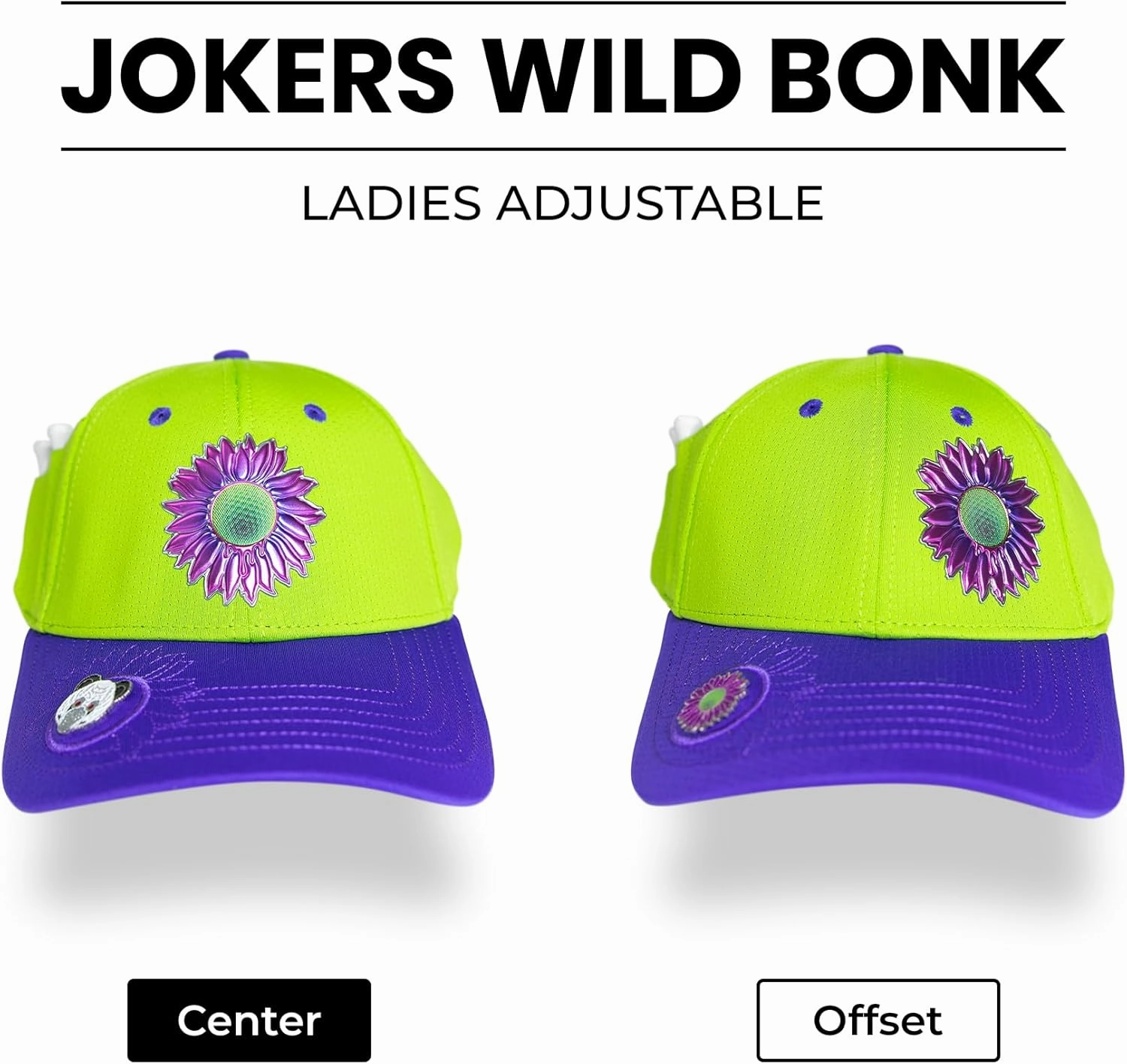 Ladies Adjustable Hats - Tee Holder with Tees & Bill Magnet with Ball Marker - 100% Custom Made