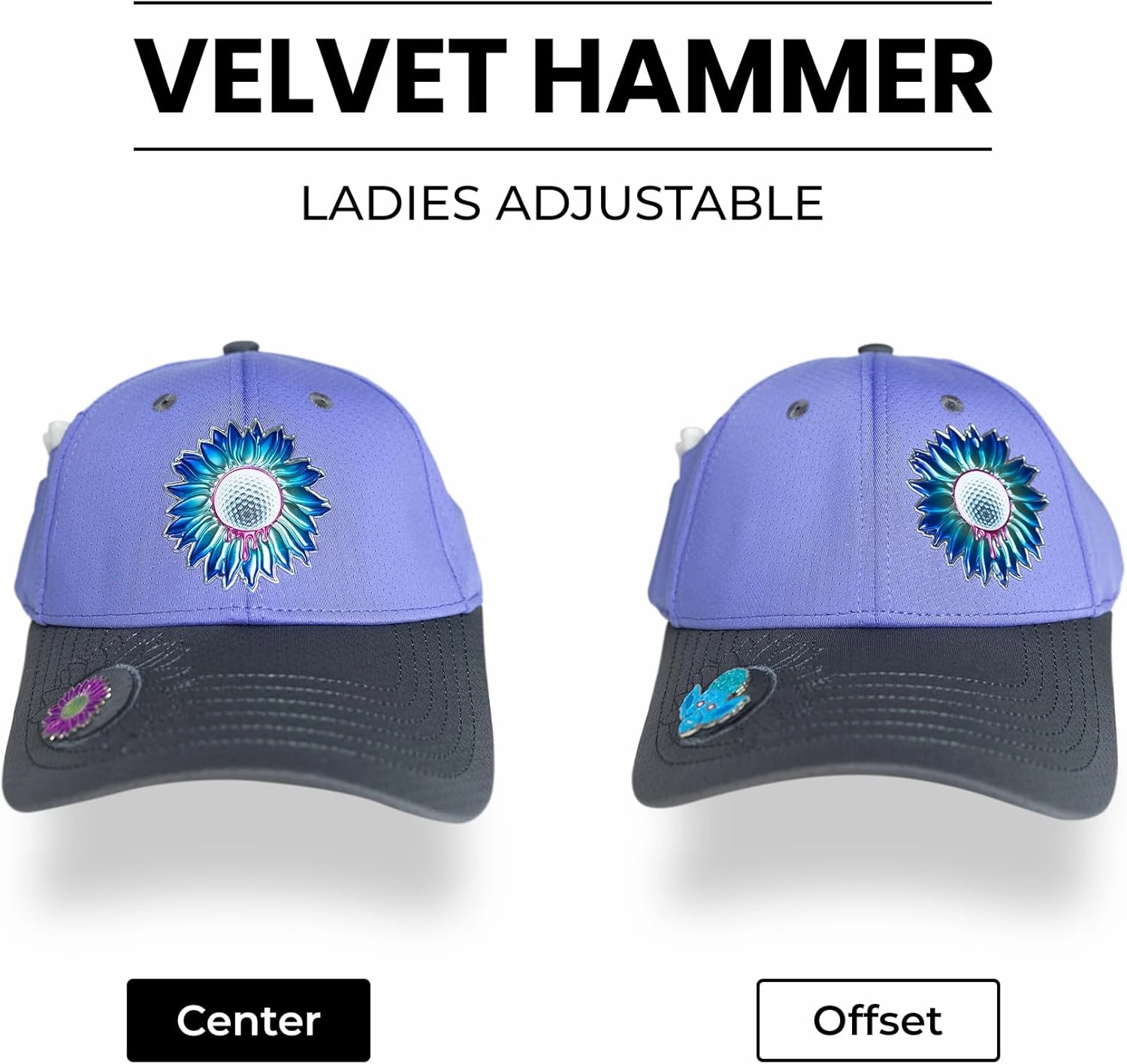 Ladies Adjustable Hats - Tee Holder with Tees & Bill Magnet with Ball Marker - 100% Custom Made