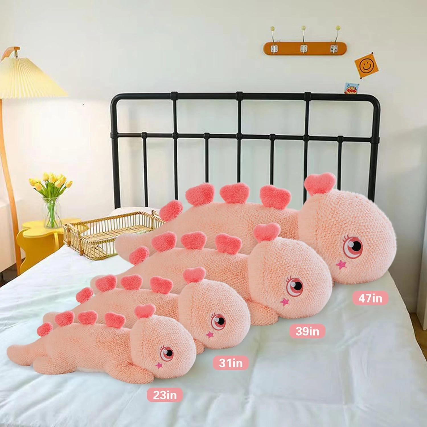 Large Dinosaur Stuffed Animal Plush Toy, Dinosaur Cute Soft Plush Pillow Toys,Huge Big Size Fluffy Plushy Fat Plushie Gifts for Kids (Pink,39 inch)