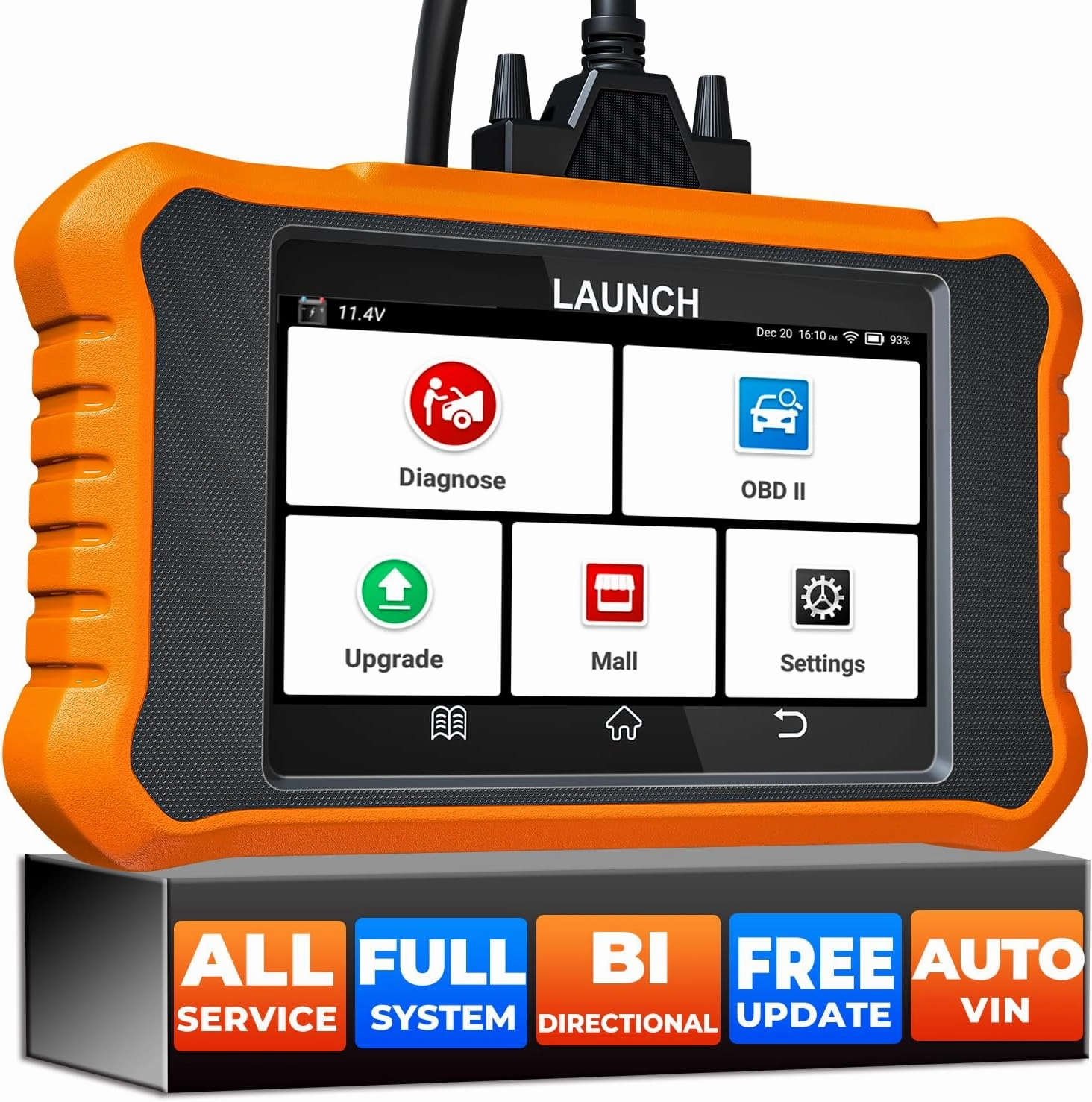 LAUNCH Creader Elite V2.0 for Land Rover Jaguar OBD2 Scanner, 2025 Bi-Directional Full Systems Diagnostic Scan Tool, All Reset Services, Active Test, Height Calibration, Lifetime FRee Update, Auto VIN