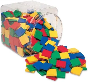 Learning Resources Square Color Tiles, Counting, Sorting Toy, Set of 400 in 6 Colors, Ages 3 