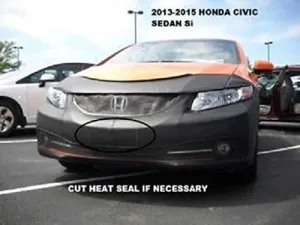 Lebra 2 Piece Front End Cover Black - Car Mask Bra - Fits -Honda Civic SI Sedan 2013-2015