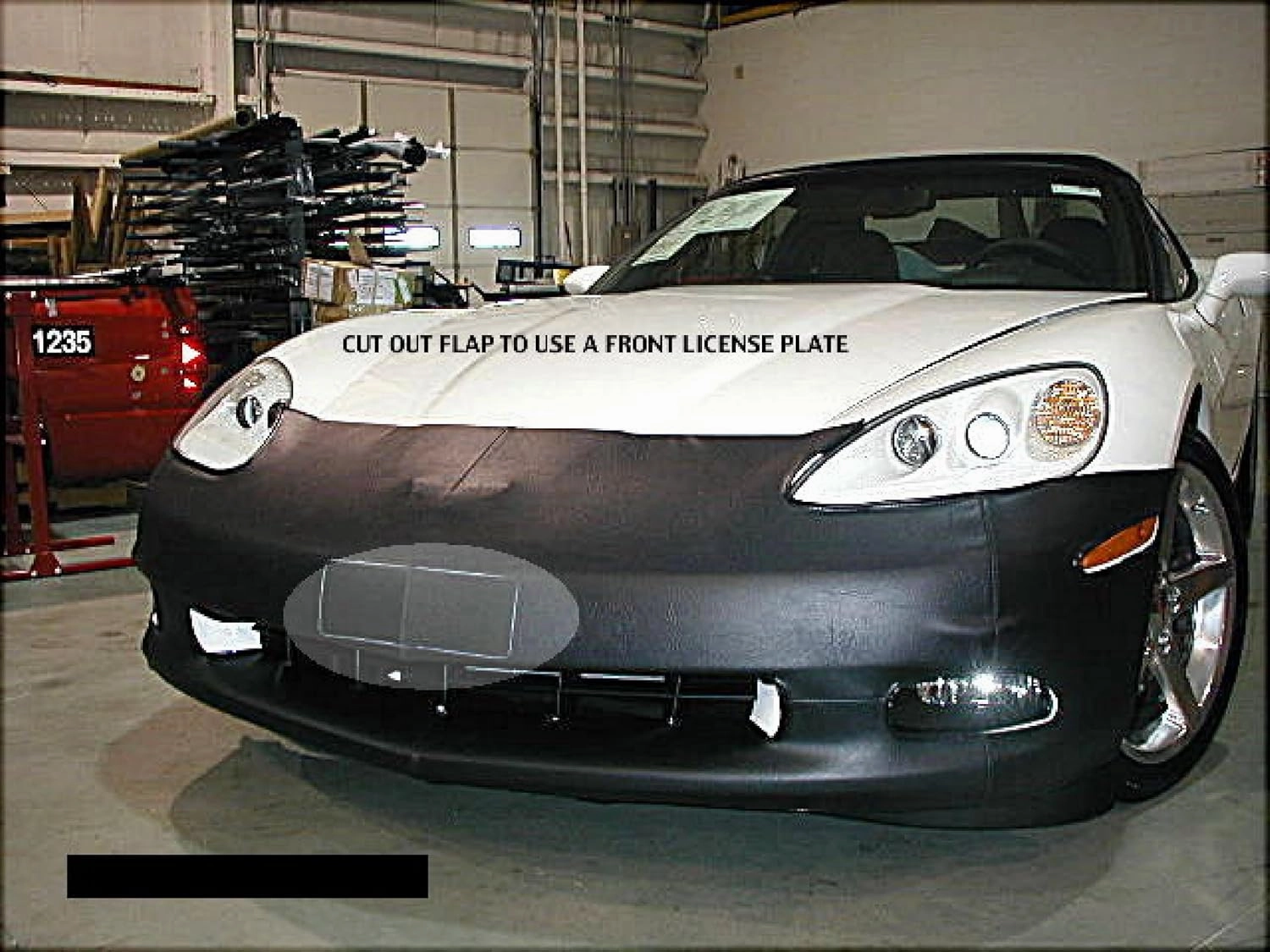 Lebra 1 Piece Front End Cover Black - Car Mask Bra - Fits - Chevrolet Corvette 2005-2013 (Except Z-06, Zr1 & Grand Sport)