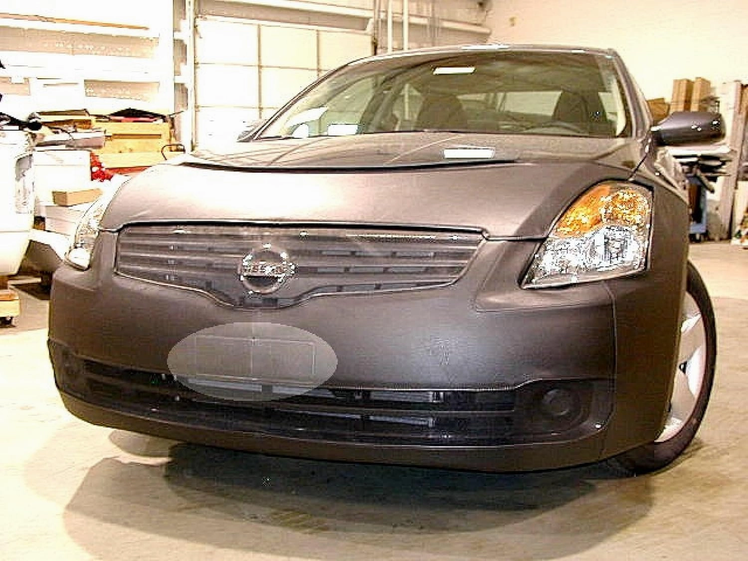 Lebra 2 Piece Front End Cover Black - Car Mask Bra - Fits - Nissan Altima 4 Door Sedan 2007-2009 with or Without Fog Lights