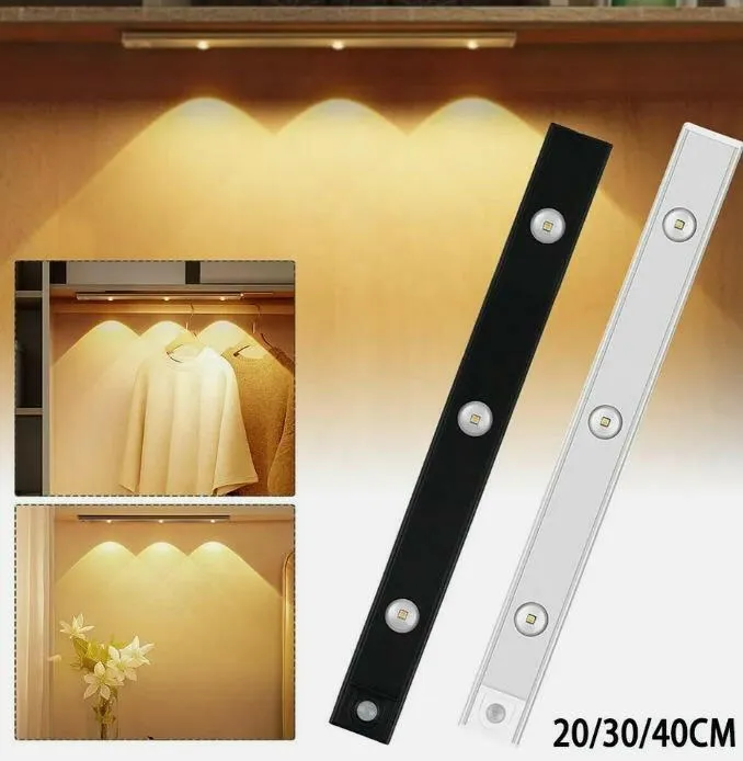 LED Motion Sensor Cabinet Light – USB Rechargeable, Wireless & Auto On/Off Lighting for Home, Kitchen, Wardrobe & More