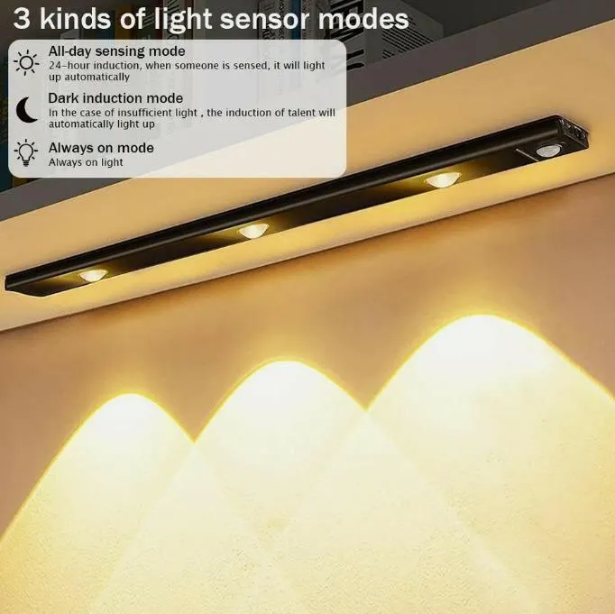 LED Motion Sensor Cabinet Light – USB Rechargeable, Wireless & Auto On/Off Lighting for Home, Kitchen, Wardrobe & More