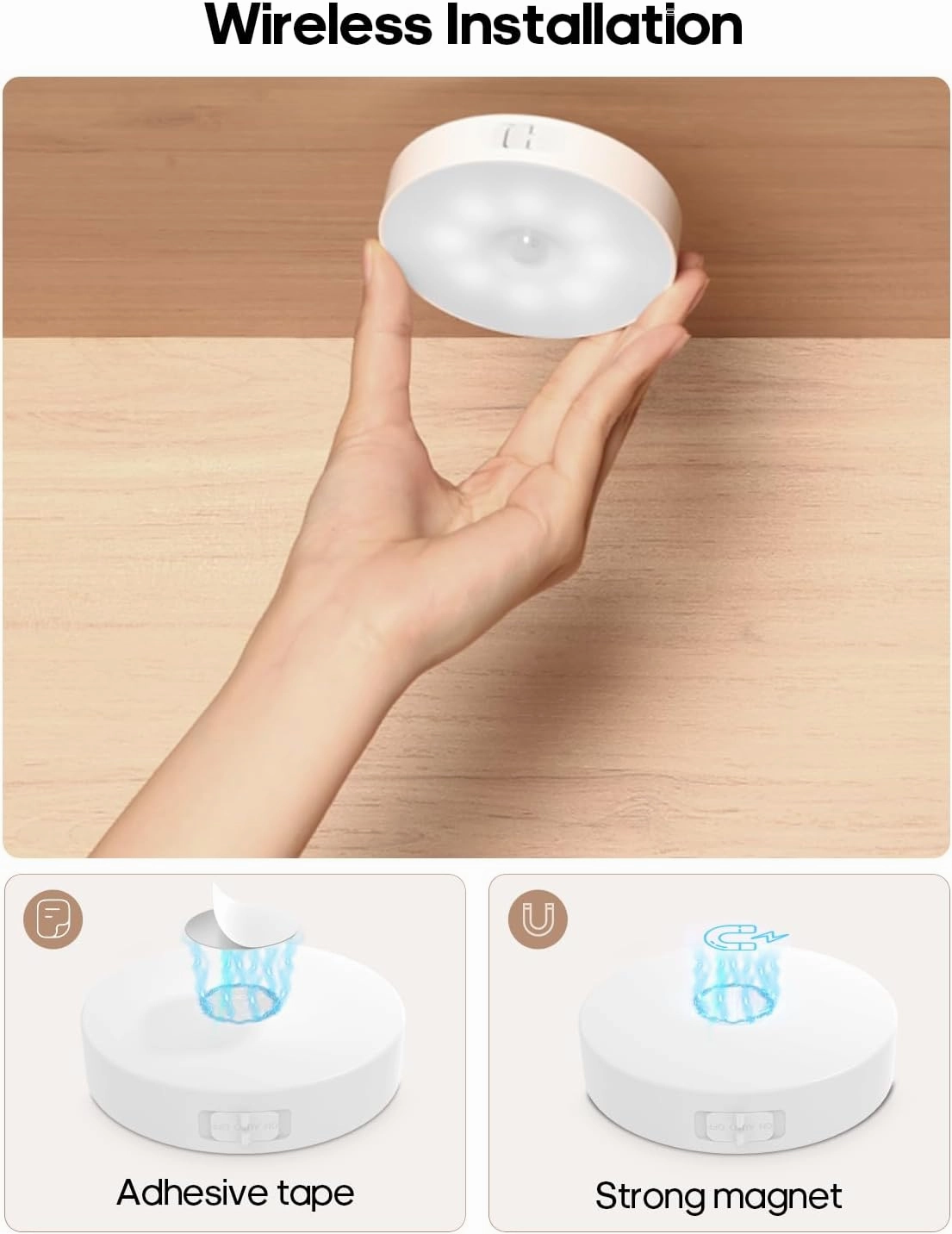 Led Under Cabinet Lights, Motion Sensor Rechargeable Light, 1000mAh Puck Lights with IR Remote, Under Counter Lights for Kitchen,cabinets,Closet,Stairs Indoor (6 Pack)