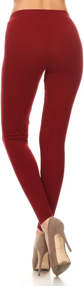 Leggings Depot Cotton Women's Premium Quality Ultra Soft Solid Leggings