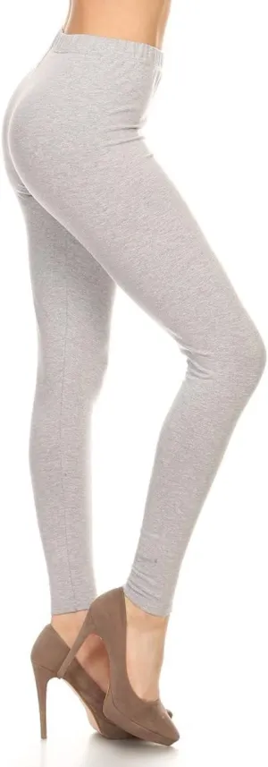 Leggings Depot Cotton Women's Premium Quality Ultra Soft Solid Leggings