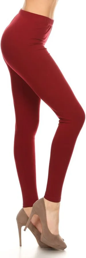 Leggings Depot Cotton Women's Premium Quality Ultra Soft Solid Leggings
