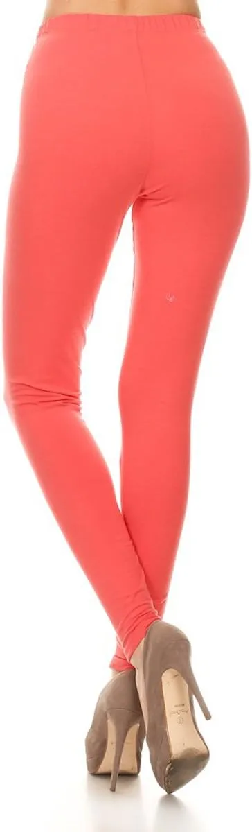 Leggings Depot Cotton Women's Premium Quality Ultra Soft Solid Leggings