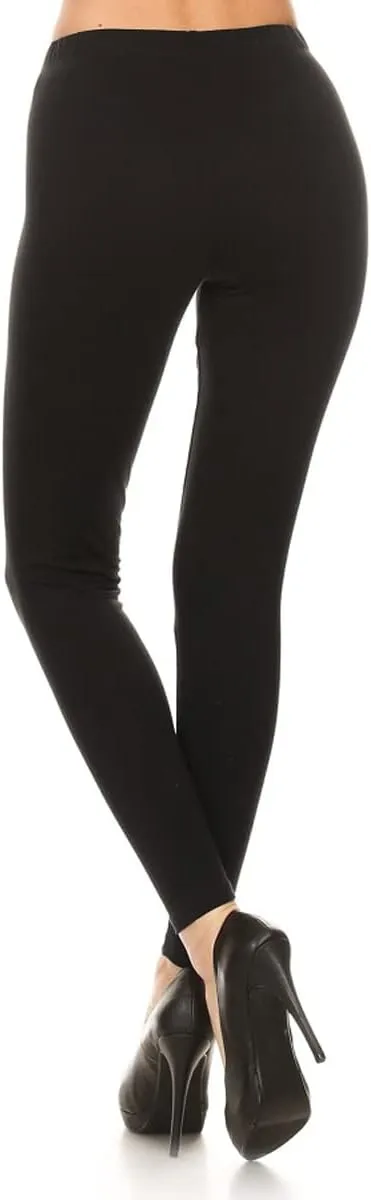 Leggings Depot Cotton Women's Premium Quality Ultra Soft Solid Leggings