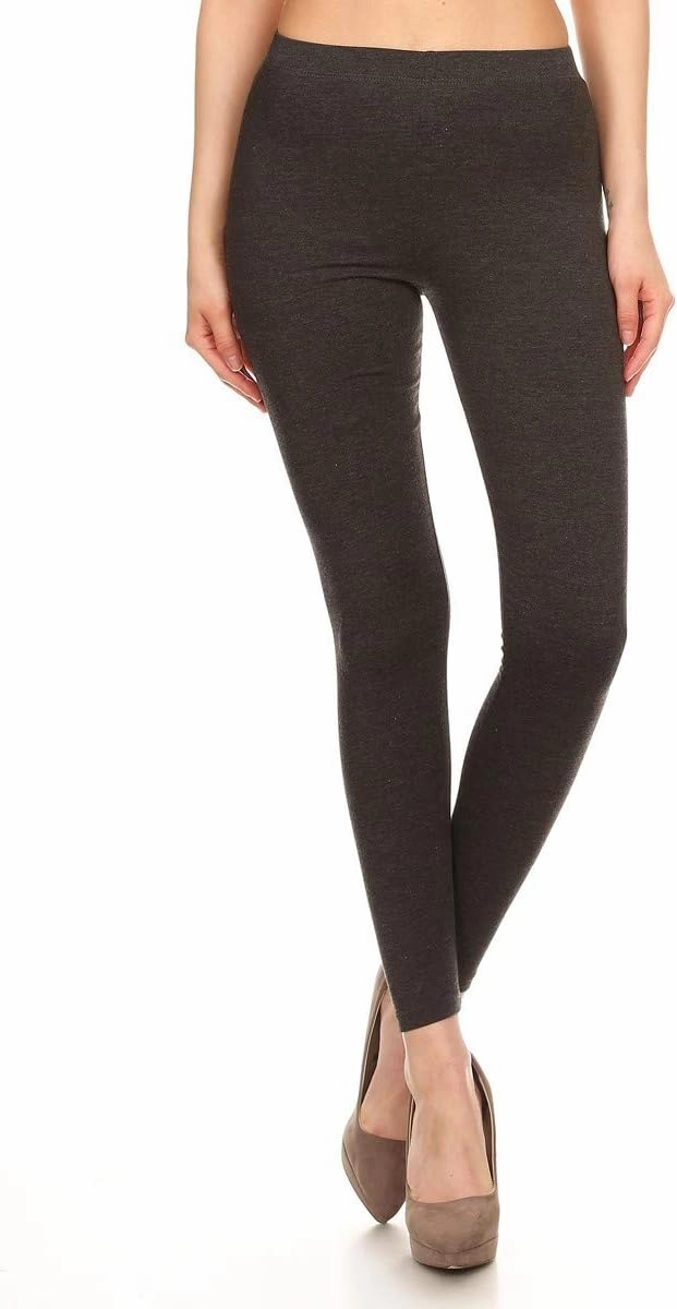 Leggings Depot Cotton Women's Premium Quality Ultra Soft Solid Leggings