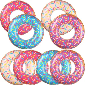 Leitee Kids Inflatable Donut 21.7 Inch Sprinkle Donut Pool Floats Doughnut Inflatable Swim Tube Swimming Ring Colorful Beach Party Decorations Floating Ring for Swimming
